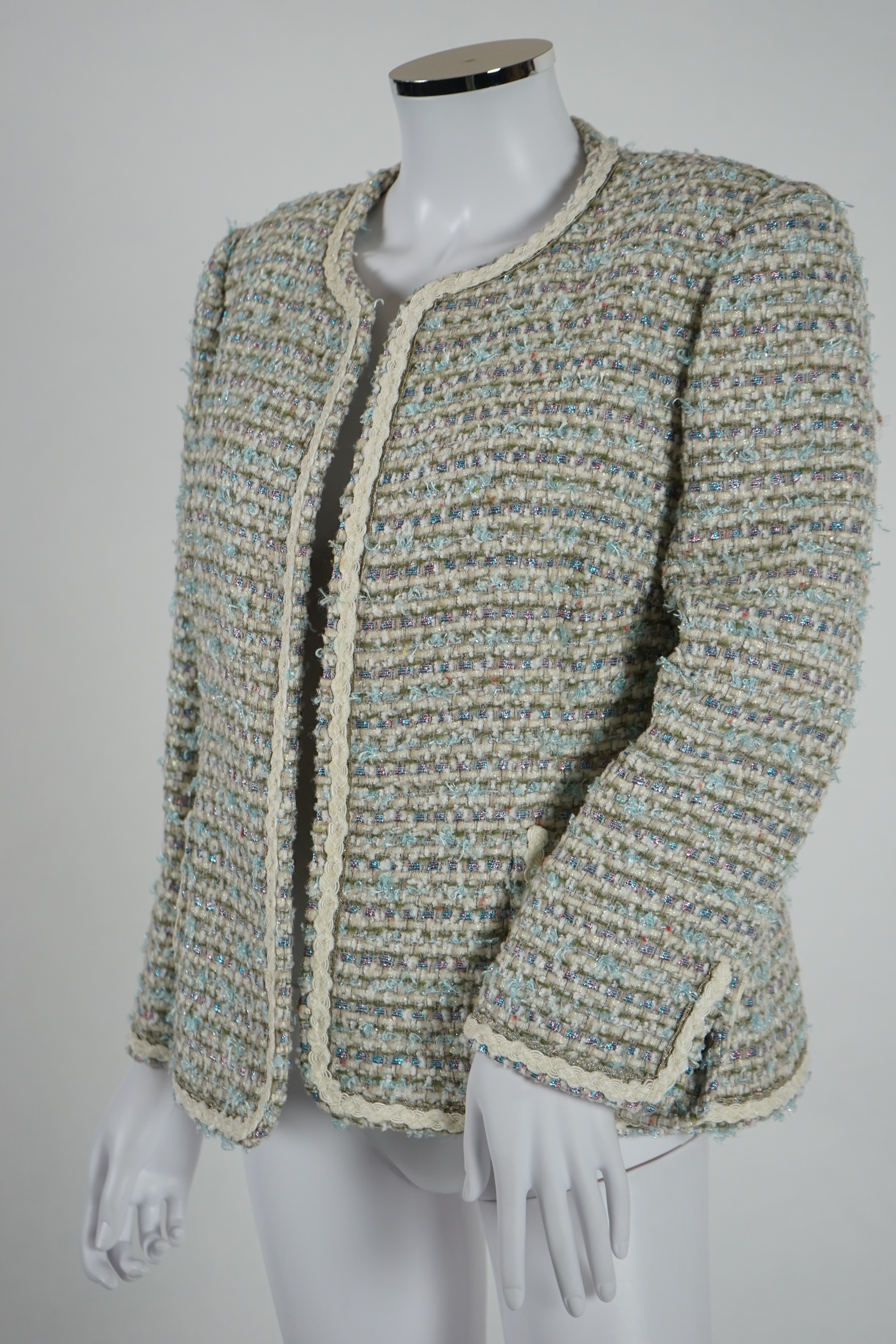Three lady's jackets, brands include Le Salmondes Femmes, and Luisa Spagnoli. Approx size 14-16 Proceeds to Happy Paws Puppy Rescue
